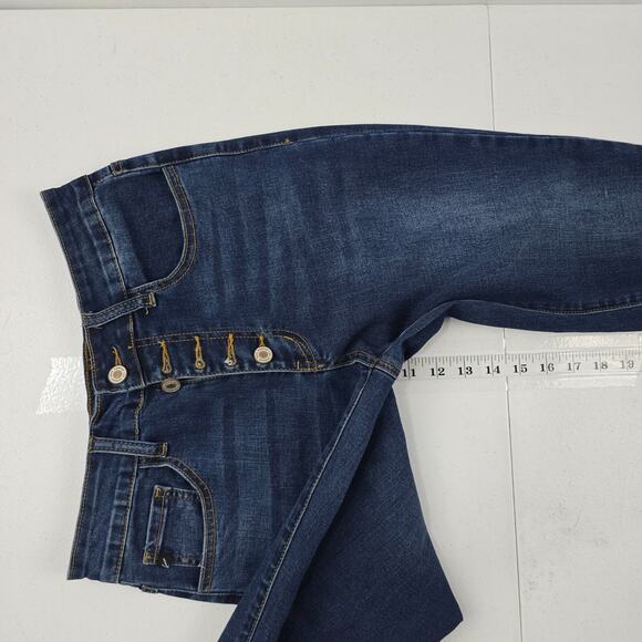 Kancan button fly jeans slim skinny ankle 7/27 denim womens blue 5143 - Picture 9 of 12
